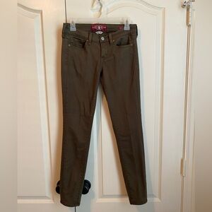 Lucky Brand Charlie super skinny jeans size 2/26 with 29” inseam Olive